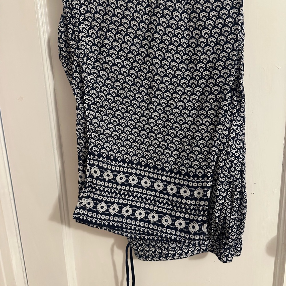 Talbots Navy and White Tassel beach pants coverup